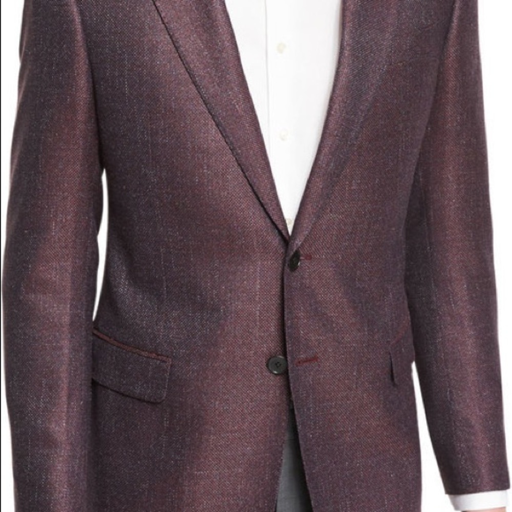 Armani Collezioni Sartorial Deco Men’s Blazer Suit Jacket Size 40 in Burgundy